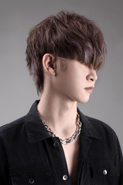 man with green background